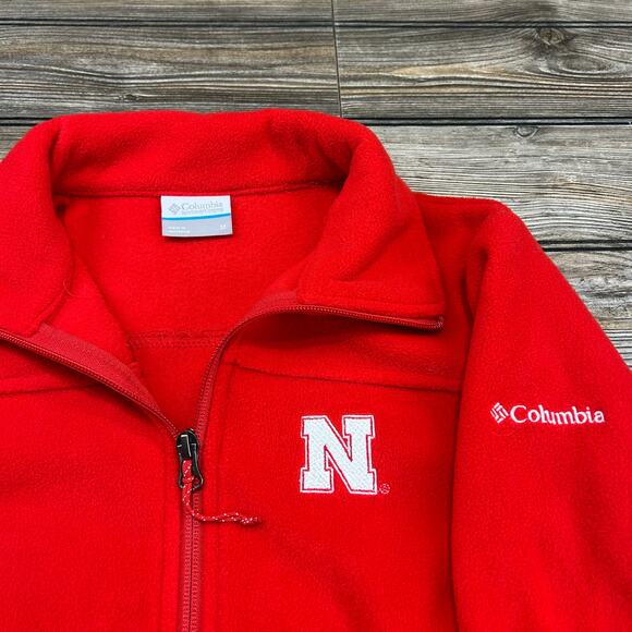 Nebraska Huskers Columbia Fleece Zipper Jacket Medium - Picture 6 of 8